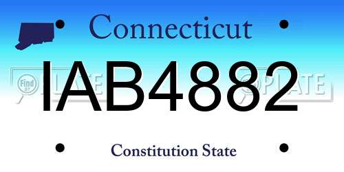 IAB4882 Connecticut License Plate