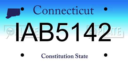 IAB5142 Connecticut License Plate