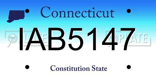 IAB5147 Connecticut License Plate