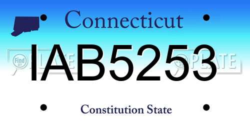 IAB5253 Connecticut License Plate