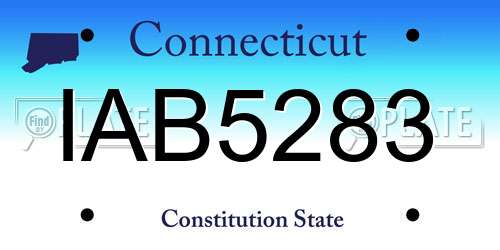 IAB5283 Connecticut License Plate