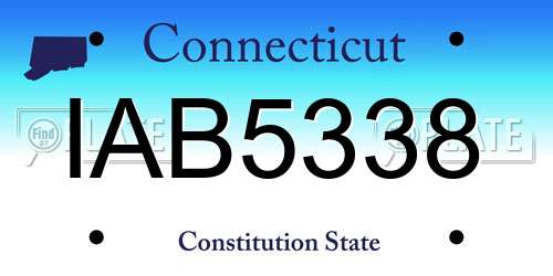 IAB5338 Connecticut License Plate