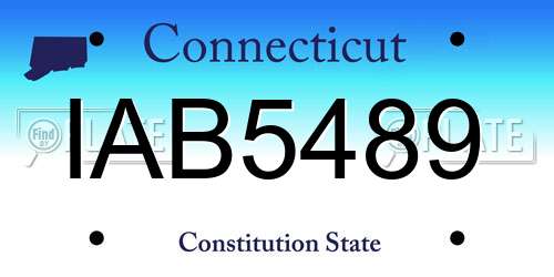IAB5489 Connecticut License Plate