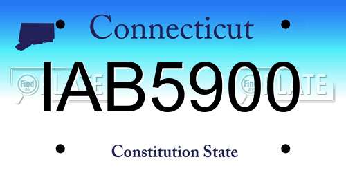 IAB5900 Connecticut License Plate