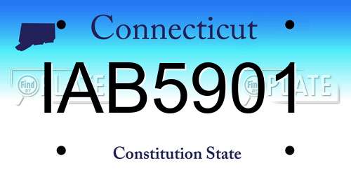 IAB5901 Connecticut License Plate