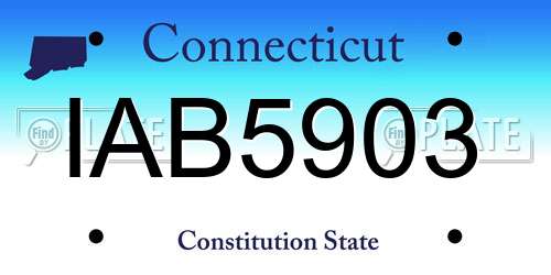 IAB5903 Connecticut License Plate