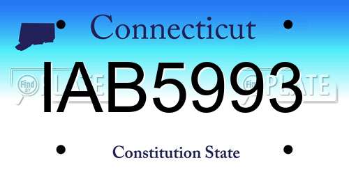 IAB5993 Connecticut License Plate