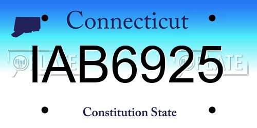 IAB6925 Connecticut License Plate