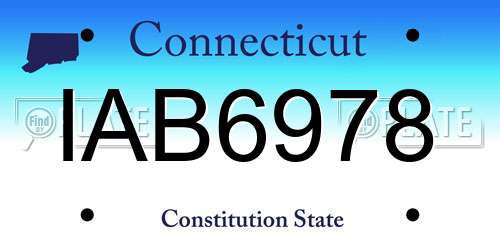IAB6978 Connecticut License Plate