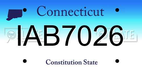 IAB7026 Connecticut License Plate