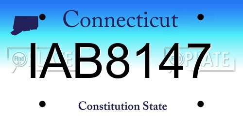 IAB8147 Connecticut License Plate