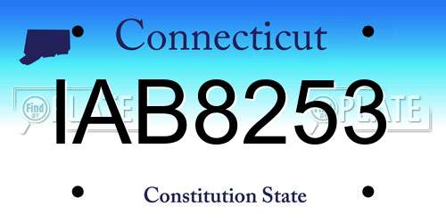 IAB8253 Connecticut License Plate