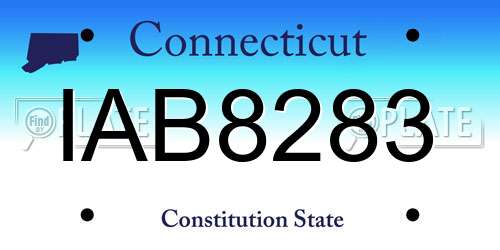 IAB8283 Connecticut License Plate