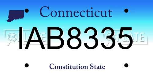 IAB8335 Connecticut License Plate