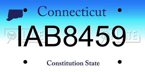 IAB8459 Connecticut License Plate
