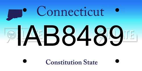 IAB8489 Connecticut License Plate