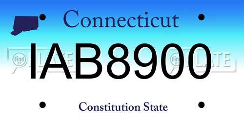 IAB8900 Connecticut License Plate