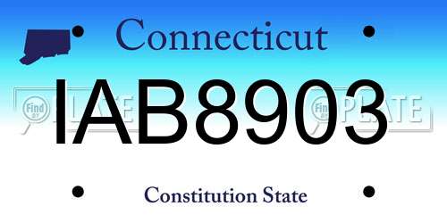 IAB8903 Connecticut License Plate