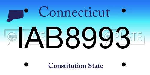 IAB8993 Connecticut License Plate