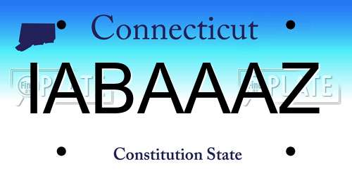 IABAAAZ Connecticut License Plate