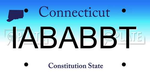 IABABBT Connecticut License Plate