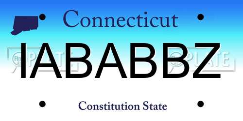 IABABBZ Connecticut License Plate