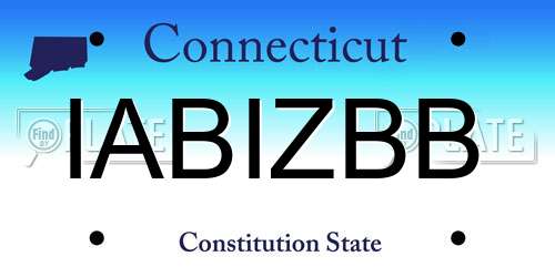 IABIZBB Connecticut License Plate