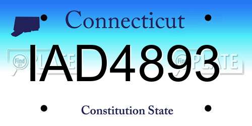 IAD4893 Connecticut License Plate