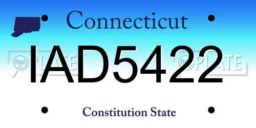 IAD5422 Connecticut License Plate