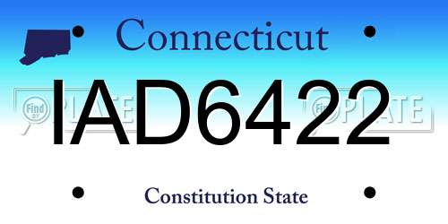 IAD6422 Connecticut License Plate
