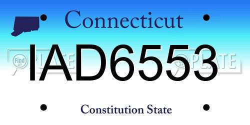 IAD6553 Connecticut License Plate