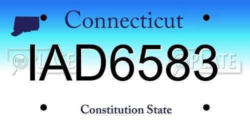 IAD6583 Connecticut License Plate