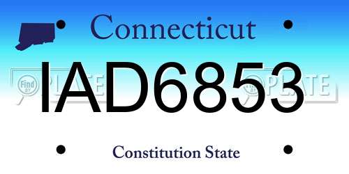 IAD6853 Connecticut License Plate
