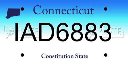 IAD6883 Connecticut License Plate