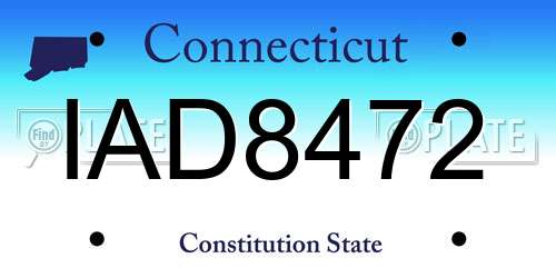 IAD8472 Connecticut License Plate