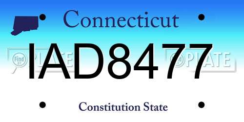 IAD8477 Connecticut License Plate