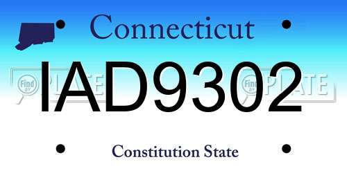 IAD9302 Connecticut License Plate