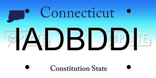 IADBDDI Connecticut License Plate