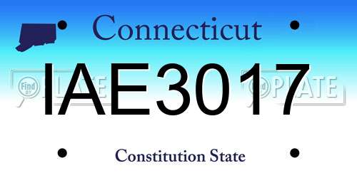 IAE3017 Connecticut License Plate