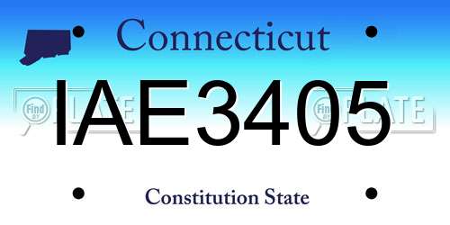 IAE3405 Connecticut License Plate