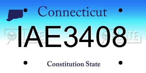 IAE3408 Connecticut License Plate