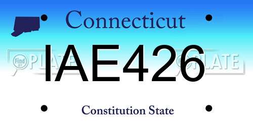 IAE426 Connecticut License Plate