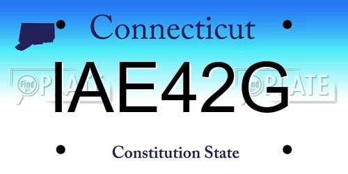 IAE42G Connecticut License Plate
