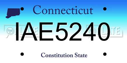 IAE5240 Connecticut License Plate