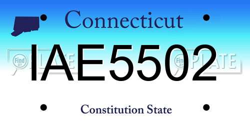 IAE5502 Connecticut License Plate