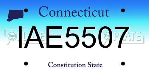 IAE5507 Connecticut License Plate