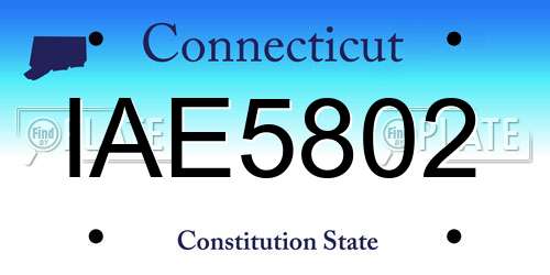 IAE5802 Connecticut License Plate