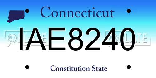 IAE8240 Connecticut License Plate