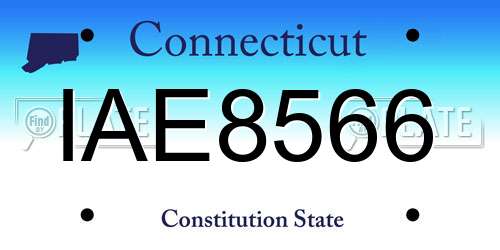 IAE8566 Connecticut License Plate