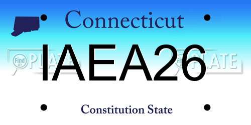 IAEA26 Connecticut License Plate